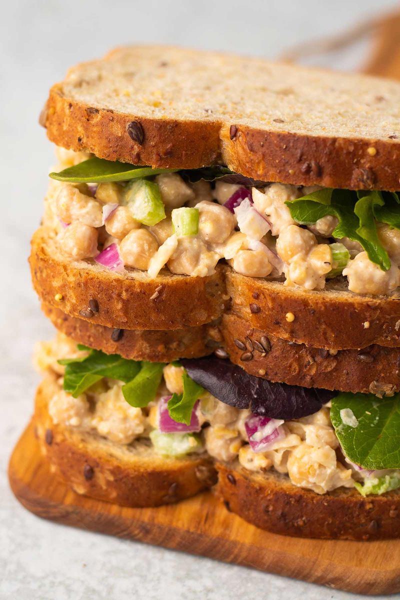 Chickpea Salad Sandwich on Multigrain Bread
