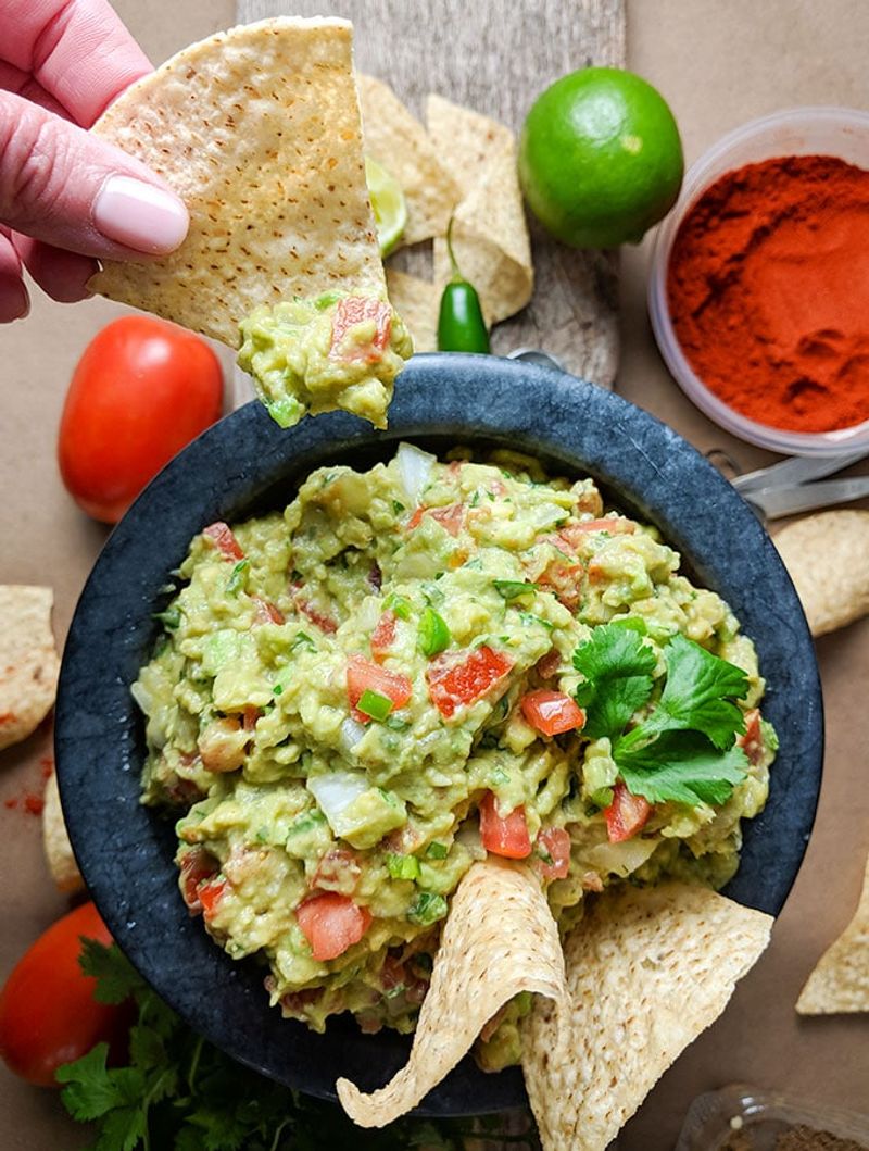 Guacamole with Homemade Tortilla Chips