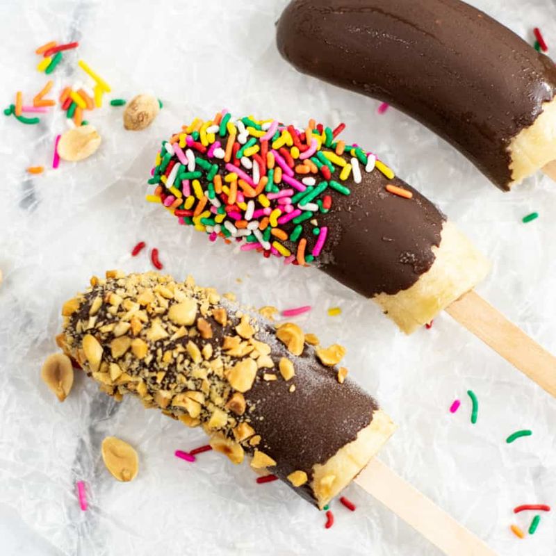 Frozen Chocolate Banana Pops
