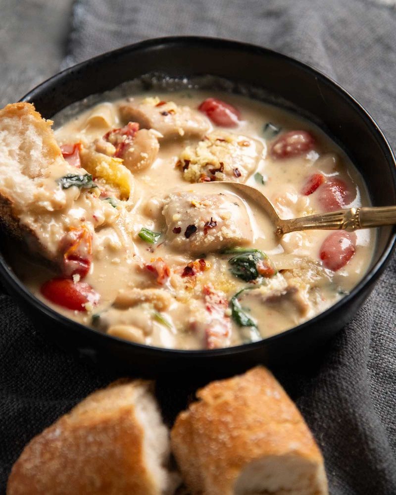 Chicken And Pasta Stew With White Beans