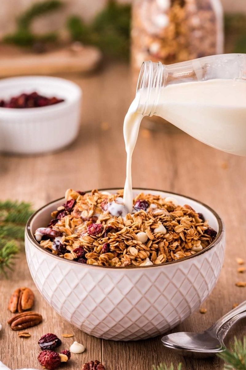 Pecan Granola with Warm Milk
