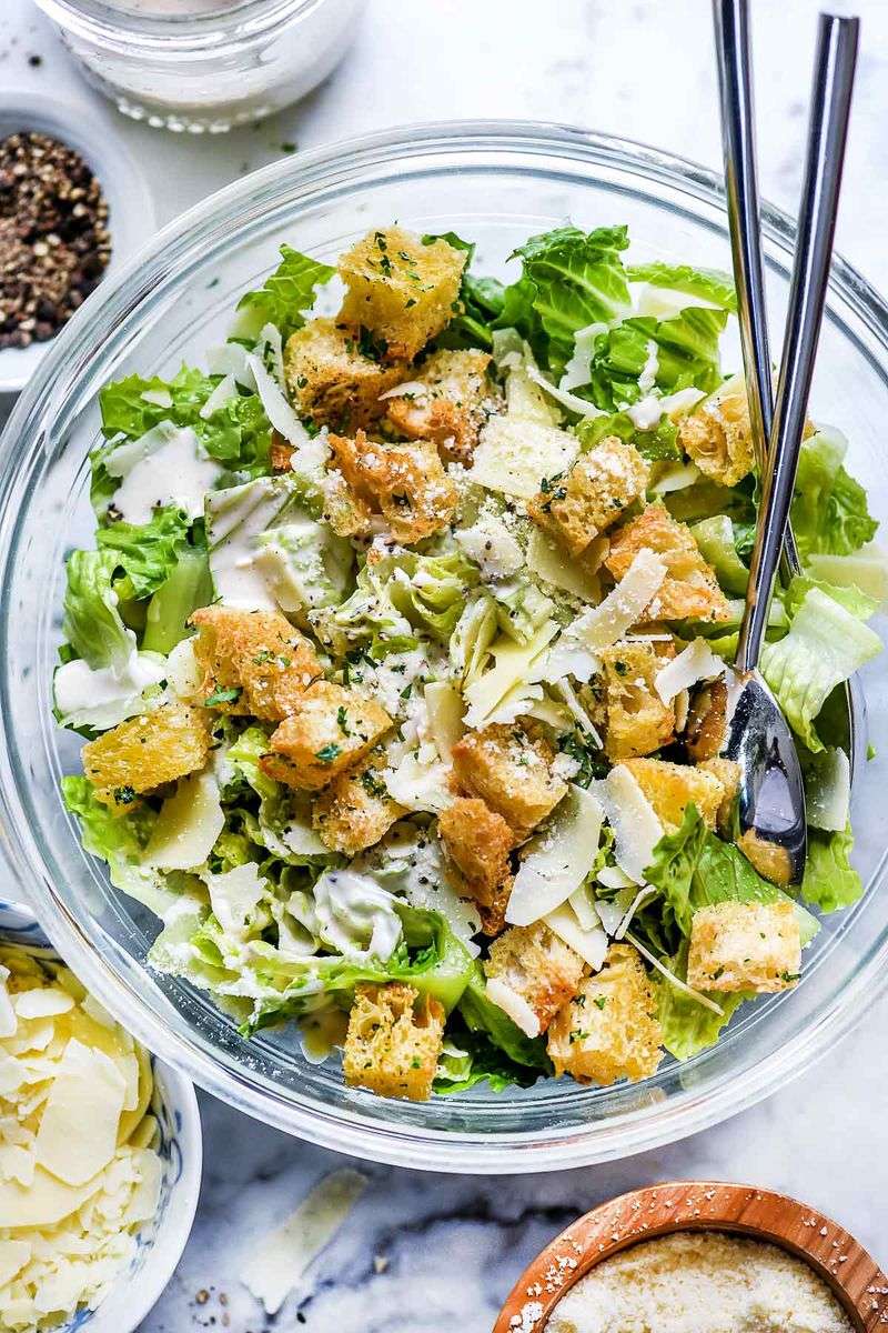 Caesar Salad with Homemade Croutons