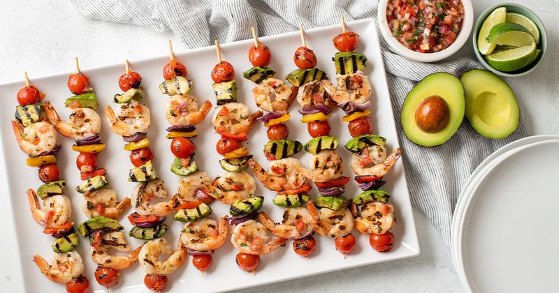 Shrimp and Vegetable Skewers