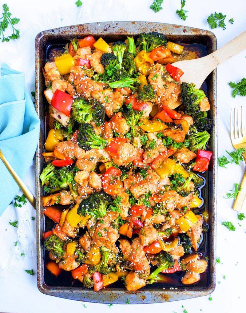 Teriyaki Chicken and Broccoli Sheet Pan Dinner