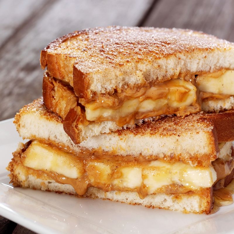 Peanut Butter, Banana, and Honey Sandwich