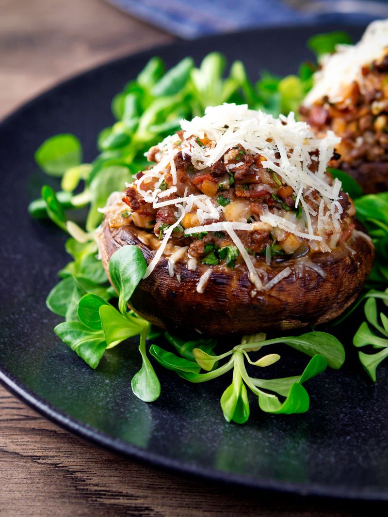 Beef Stuffed Mushrooms