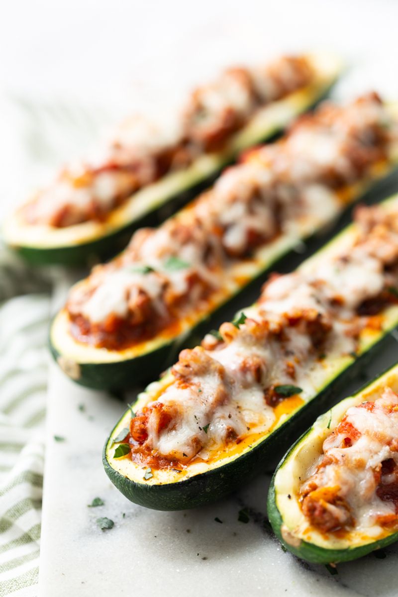 Beef Stuffed Courgettes