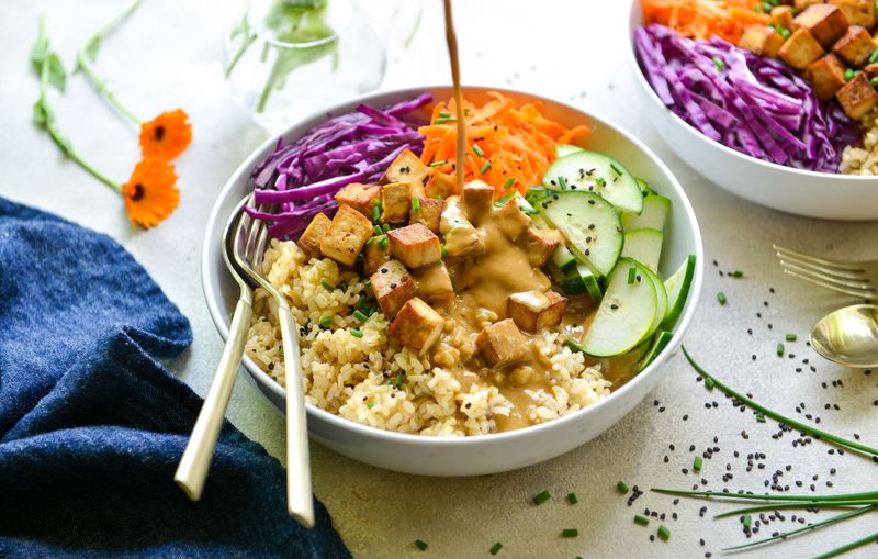 Tofu and Vegetable Brown Rice Bowl