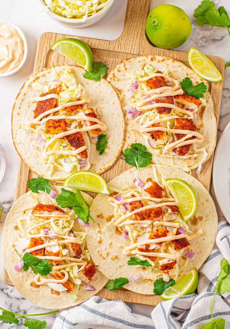 Baked Fish Tacos with Slaw