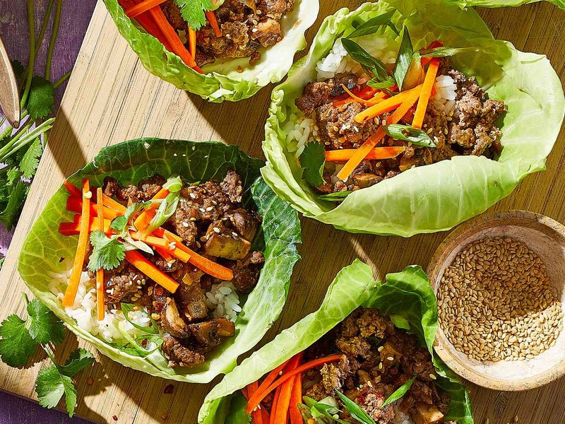 Healthy Beef Tacos in Cabbage Cups