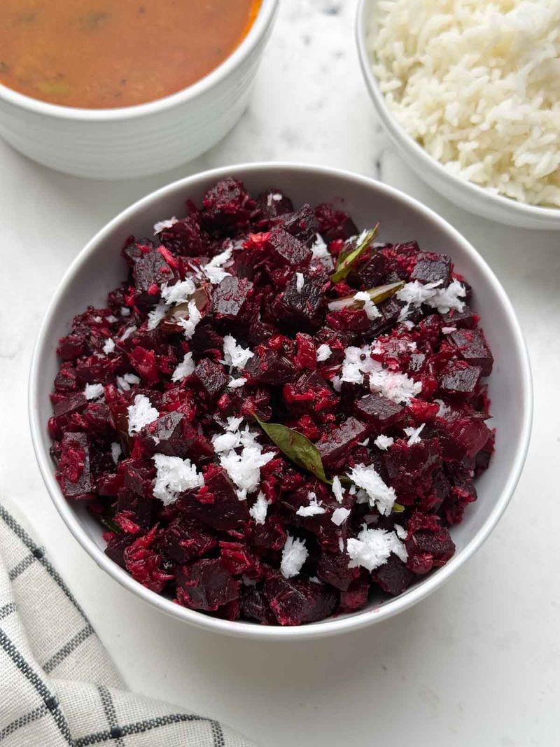 Indian Beetroot Poriyal