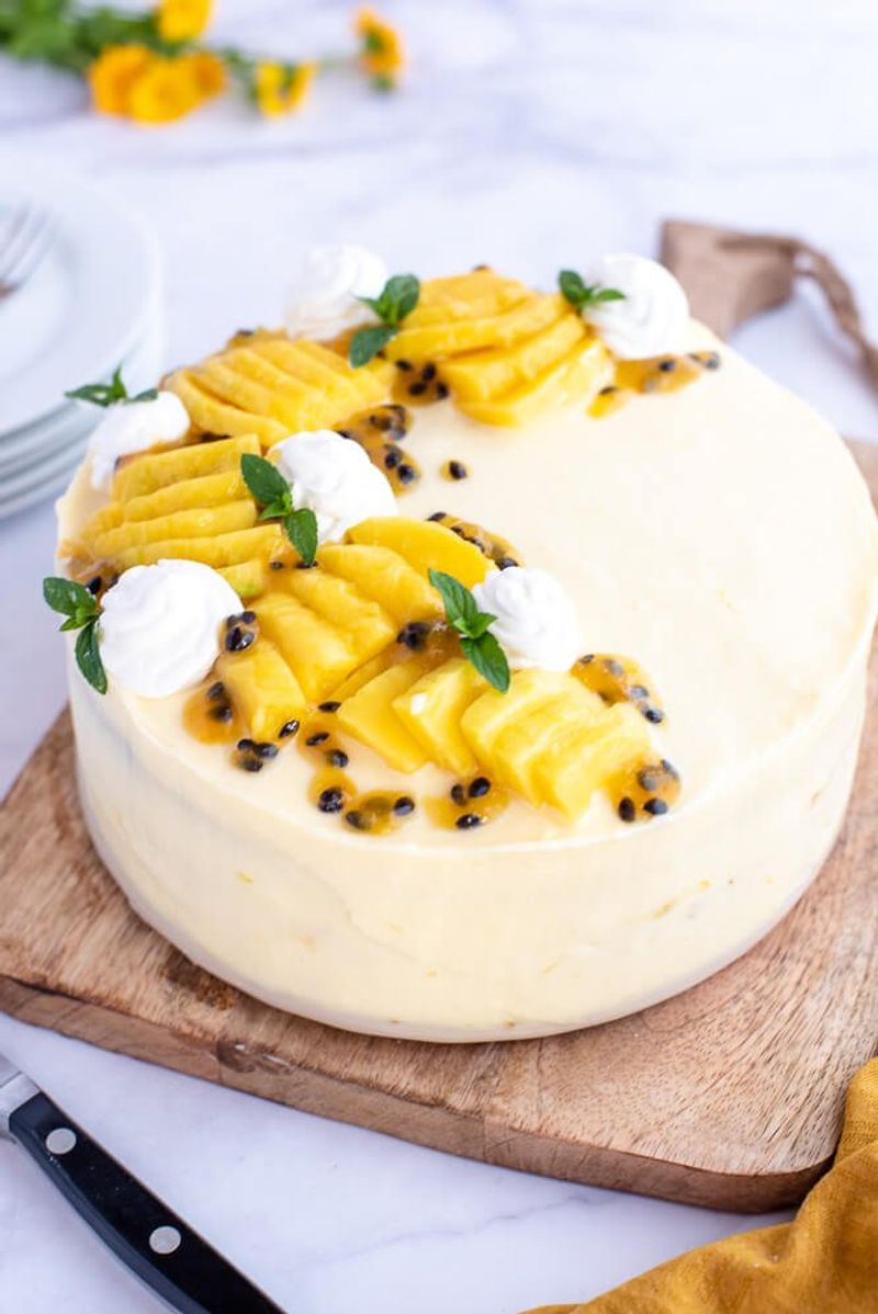 Mango Passionfruit Chiffon Cake