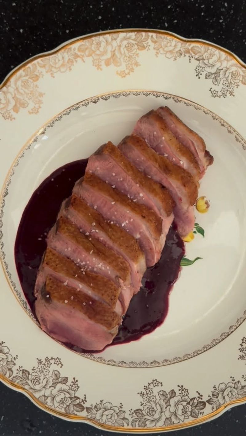 Chocolate Balsamic Glazed Duck Breast