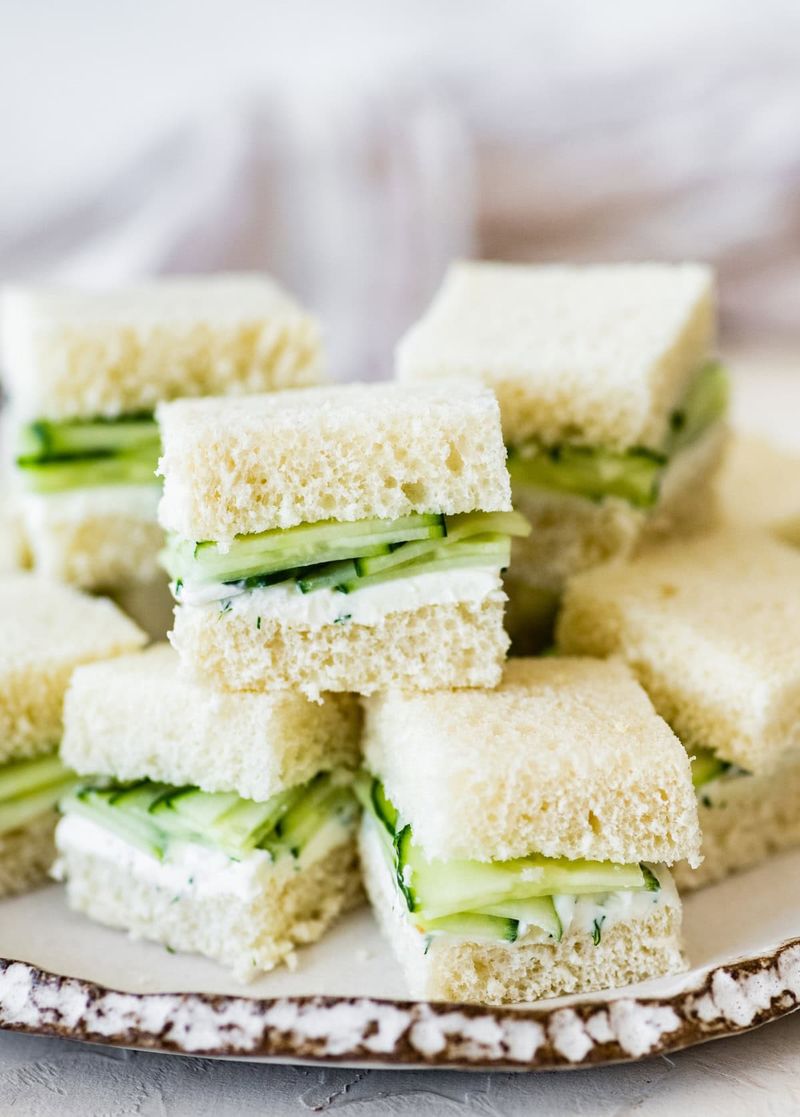 Cucumber and Cream Cheese Tea Sandwiches