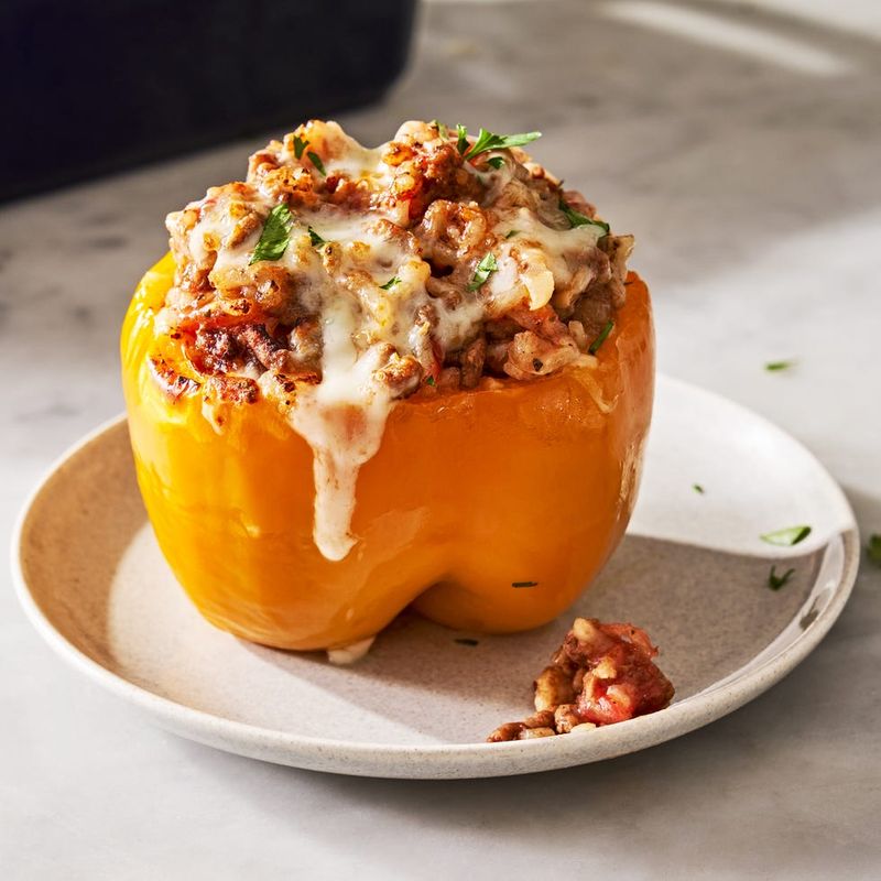 Turn Cooked Meat Into Flavorful Stuffed Peppers