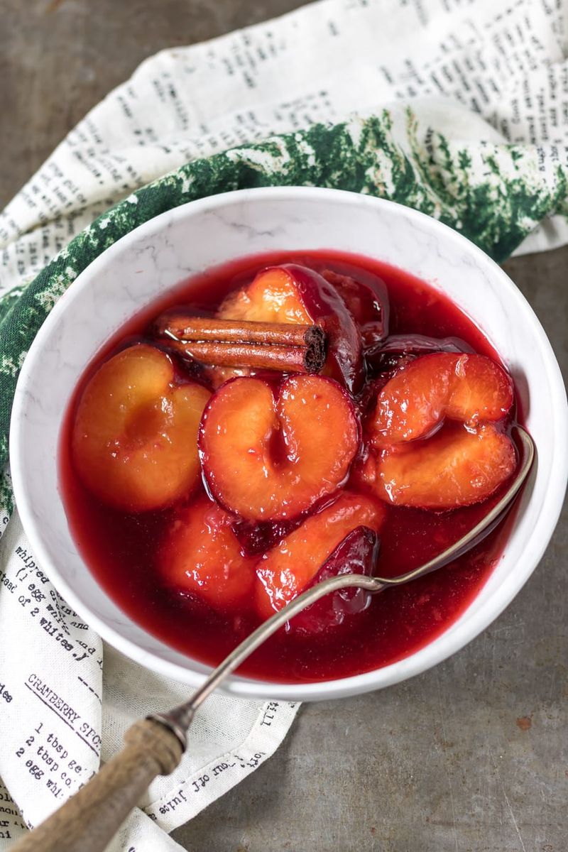 Stew Plums for Breakfast Topping