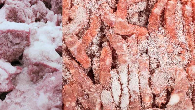 Crystals or Ice Chunks Inside Frozen Food