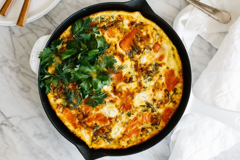 Smoked Salmon and Cream Cheese Frittata