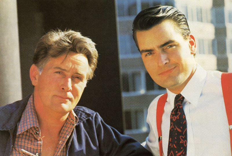 Martin Sheen and Charlie Sheen in Wall Street (1987)