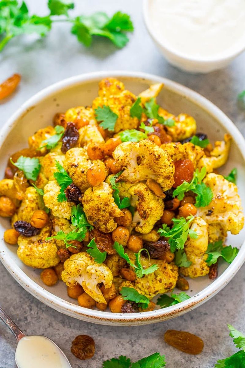 Spiced Cauliflower and Chickpea Bake