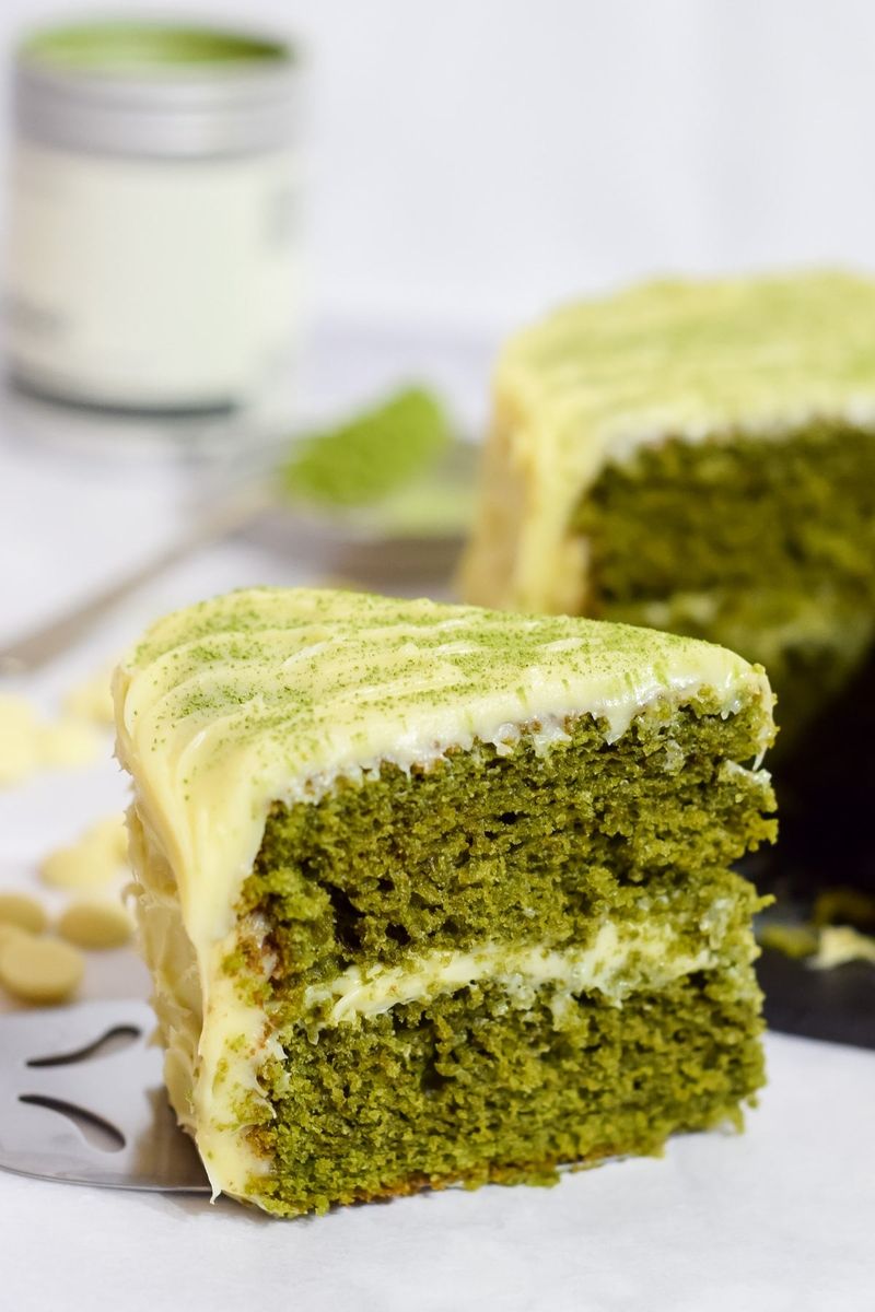 Matcha White Chocolate Drizzle Cake