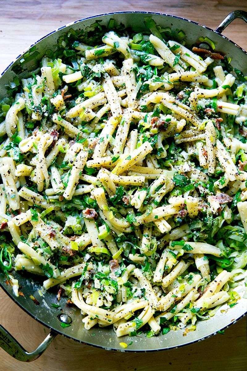Leek and Bacon Carbonara