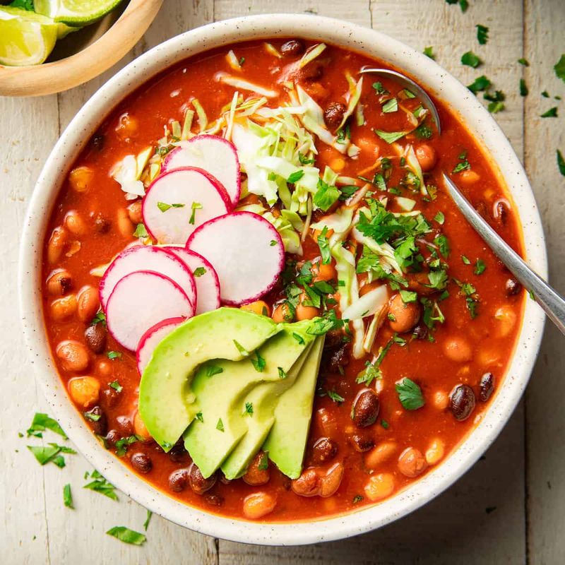Mexican Pozole-Inspired Bean Soup