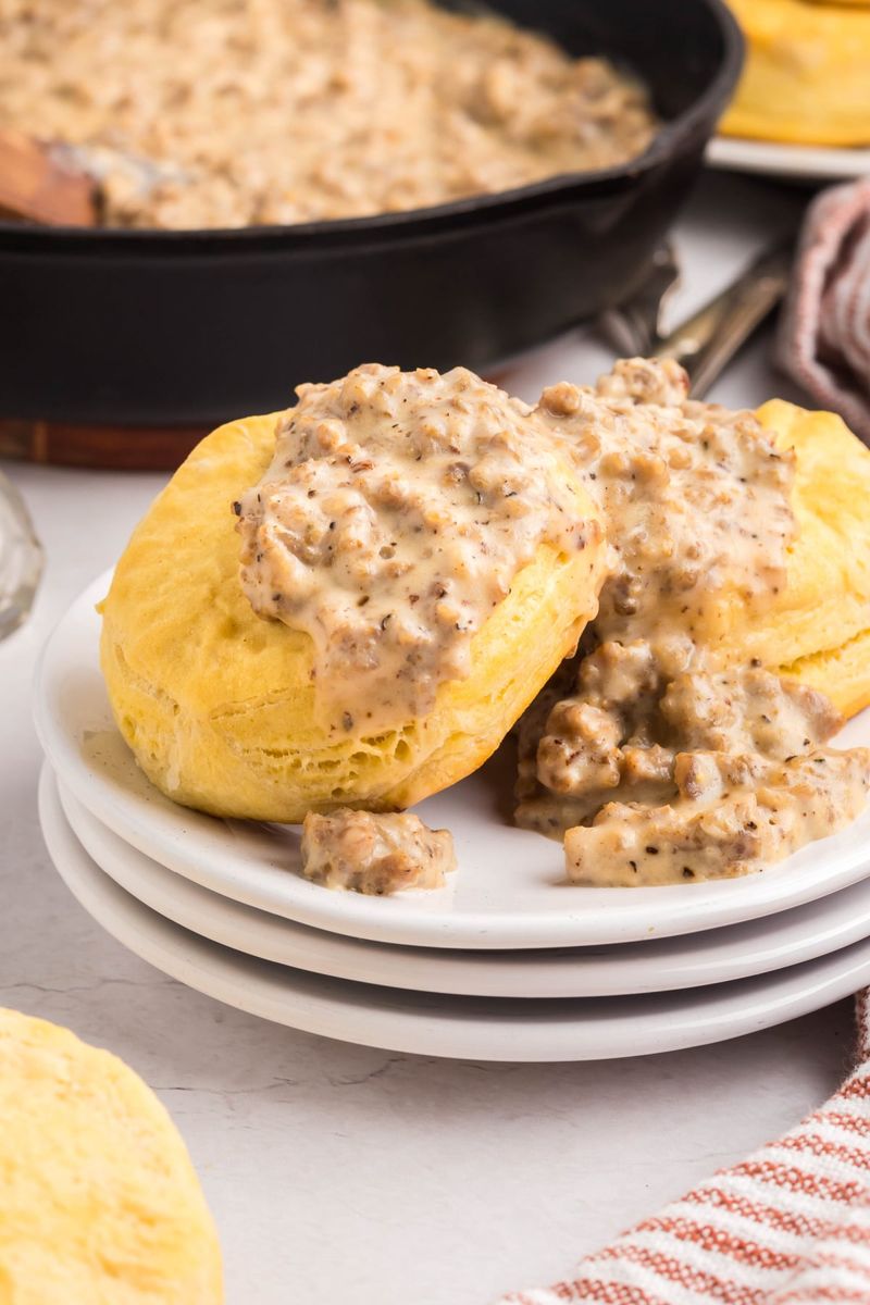 Sausage Gravy and Biscuit