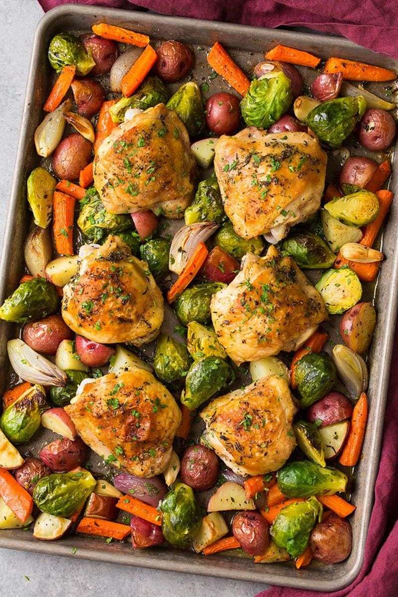 One-Pan Chicken Thighs with Roasted Root Vegetables