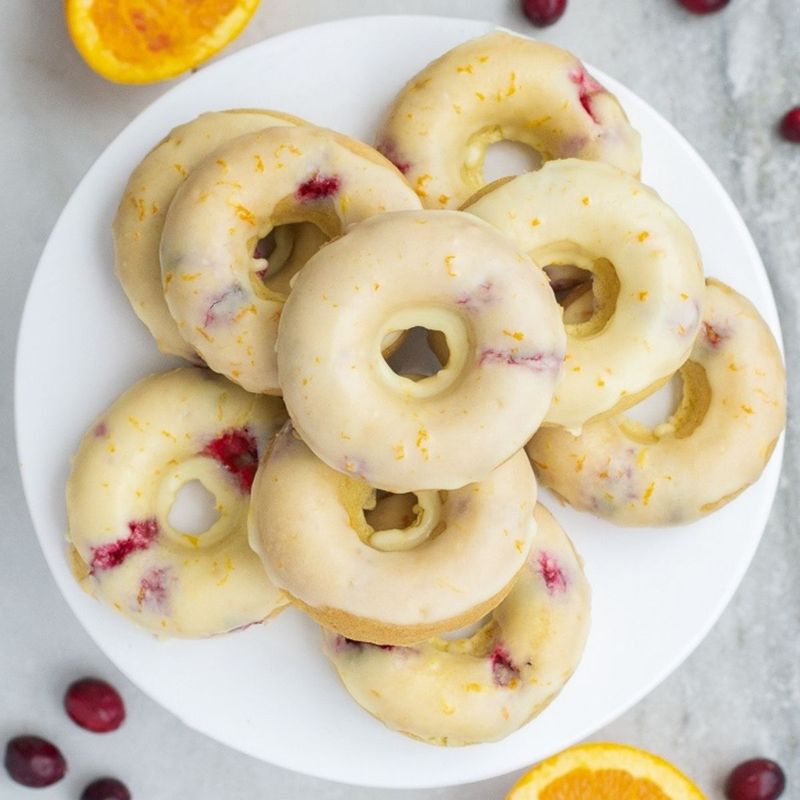Spiced Cranberry and Orange Doughnuts