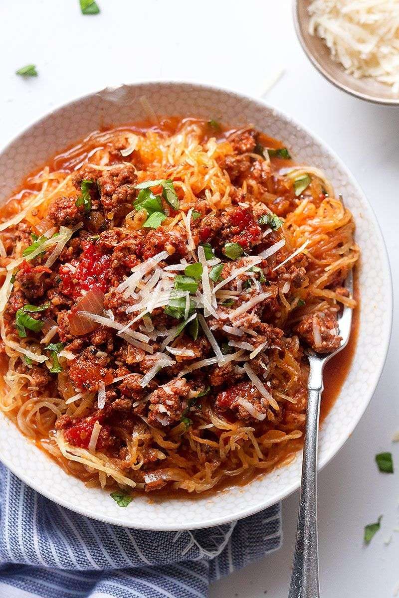 Spaghetti Squash with Meat Sauce