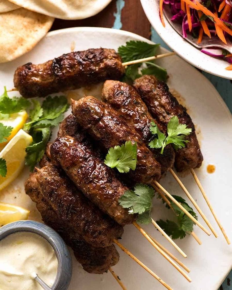 Spiced Lamb Kofta with Cucumber Yogurt Dip
