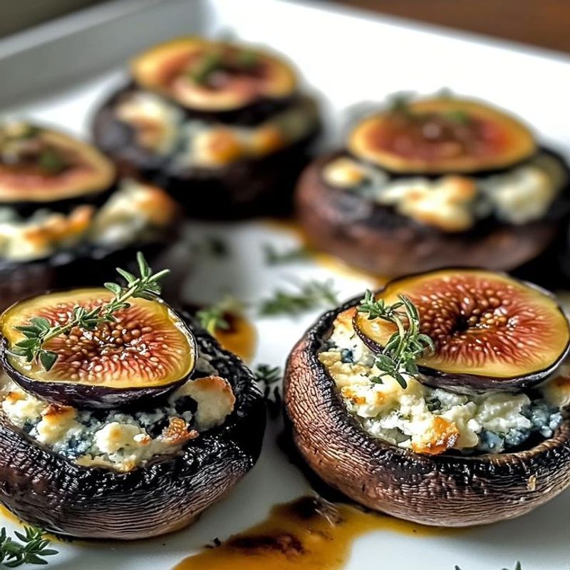 Fig and Blue Cheese Stuffed Mushrooms