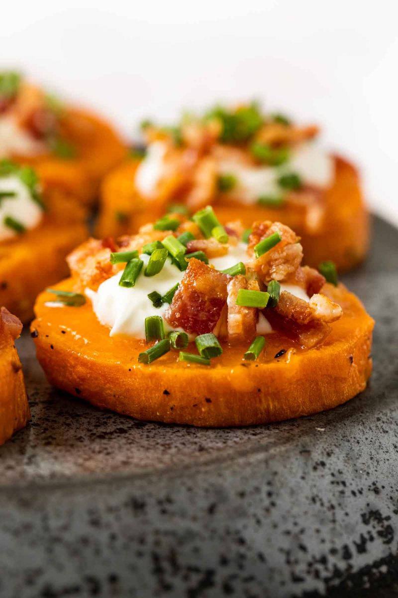 Sweet Potato Rounds With Cream Cheese
