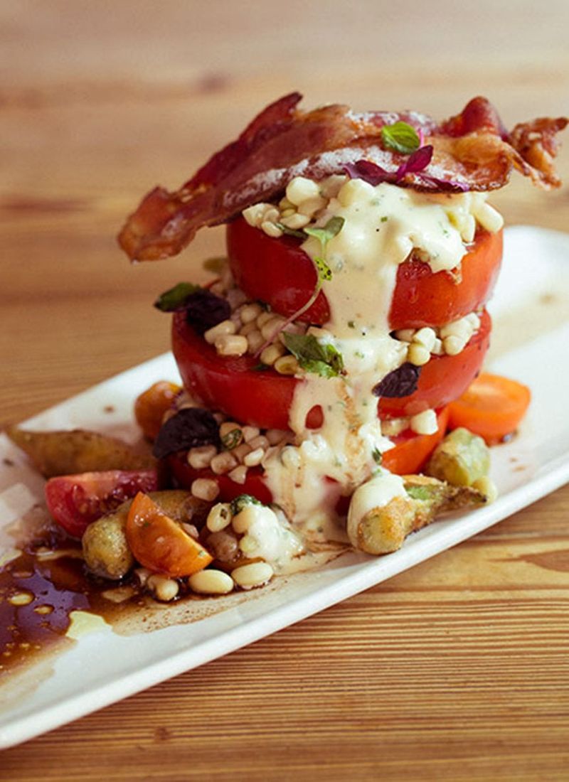 Hot and Hot Fish Club Heirloom Tomato Salad