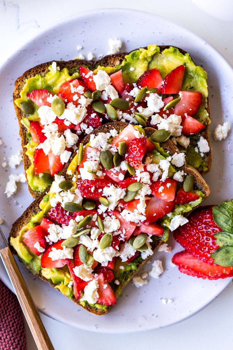 Avocado Toast with Strawberry Slices