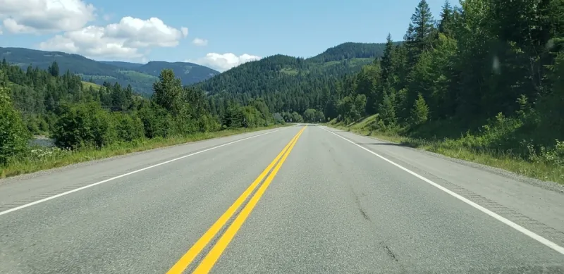 Yellow Road Lines That Were Still White Back Then