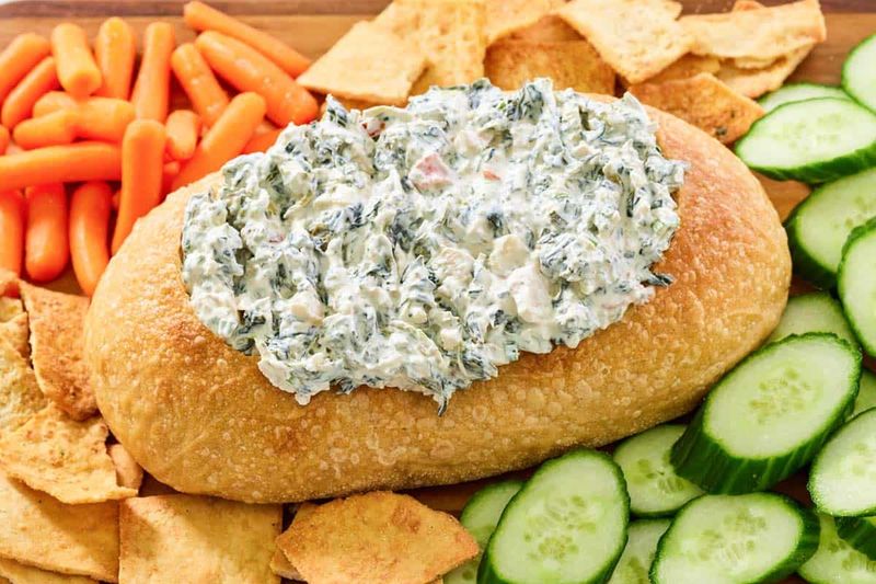 Spinach Dip in a Bread Bowl