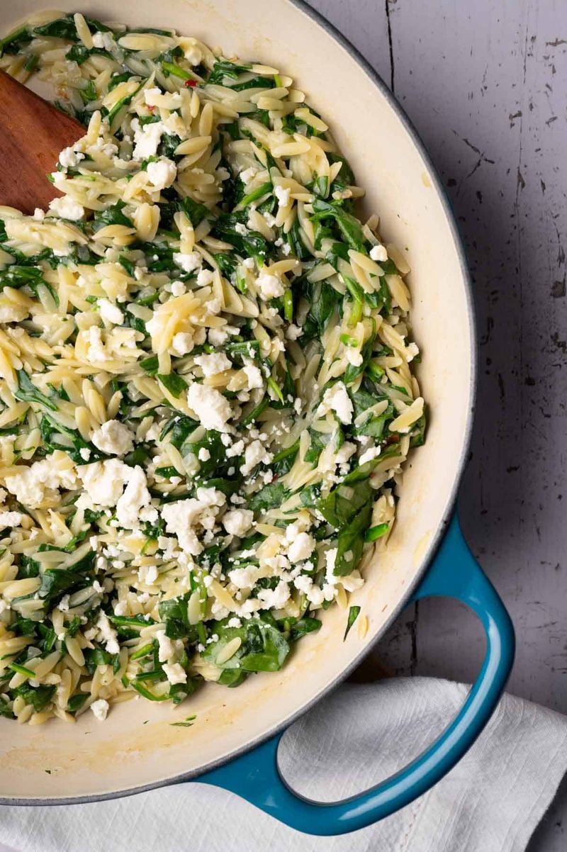 Spinach and Feta Baked Orzo