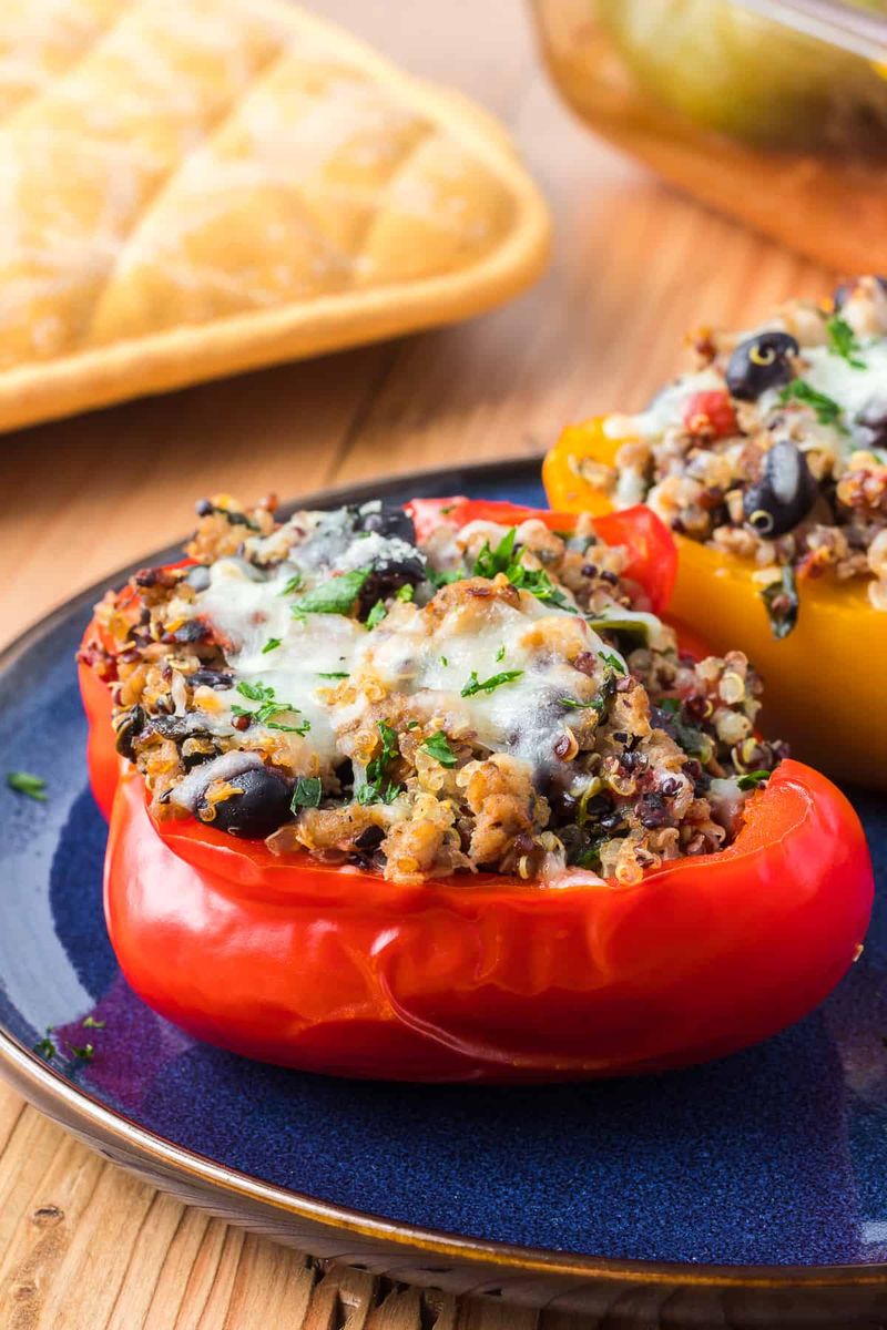 Stuffed Bell Peppers with Ground Turkey and Quinoa