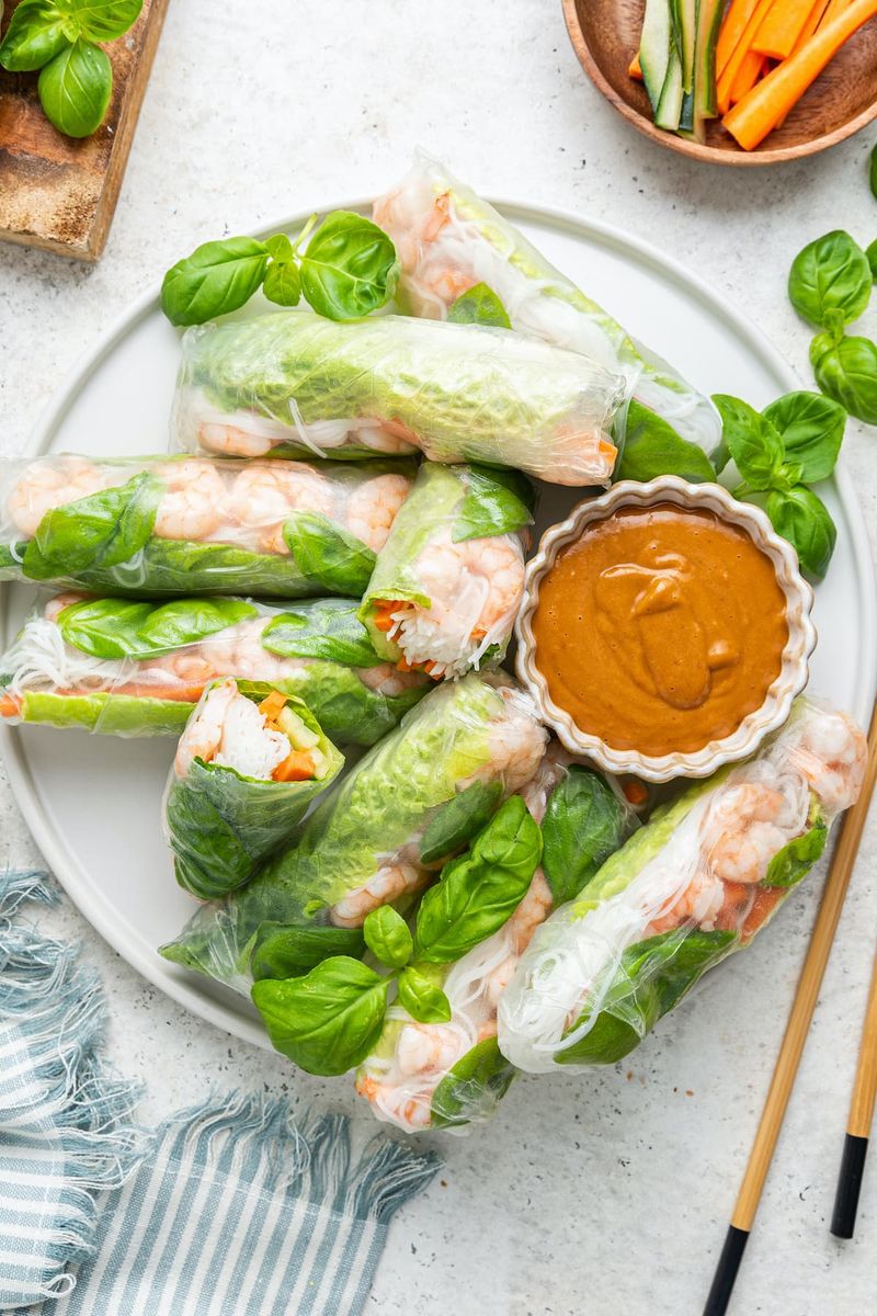 Fresh Spring Rolls with Peanut Dipping Sauce
