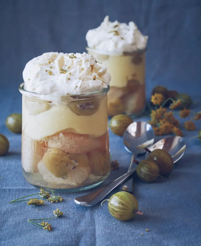 Gooseberry and Elderflower Trifle