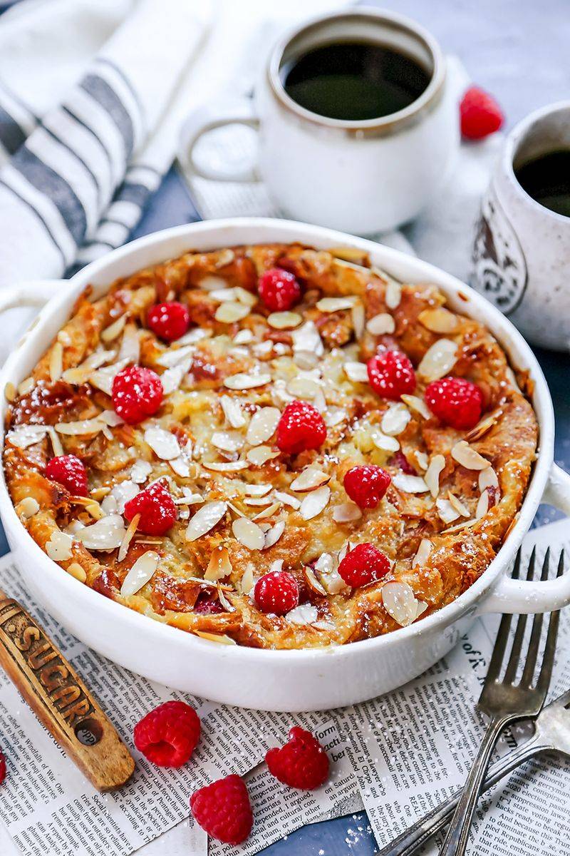 Raspberry Almond Croissant Bake