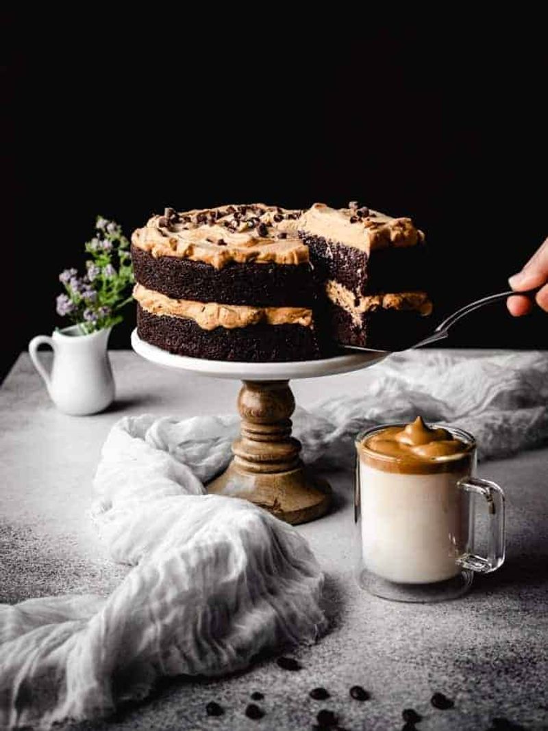 Espresso Mascarpone and Dark Chocolate Shaving Cake