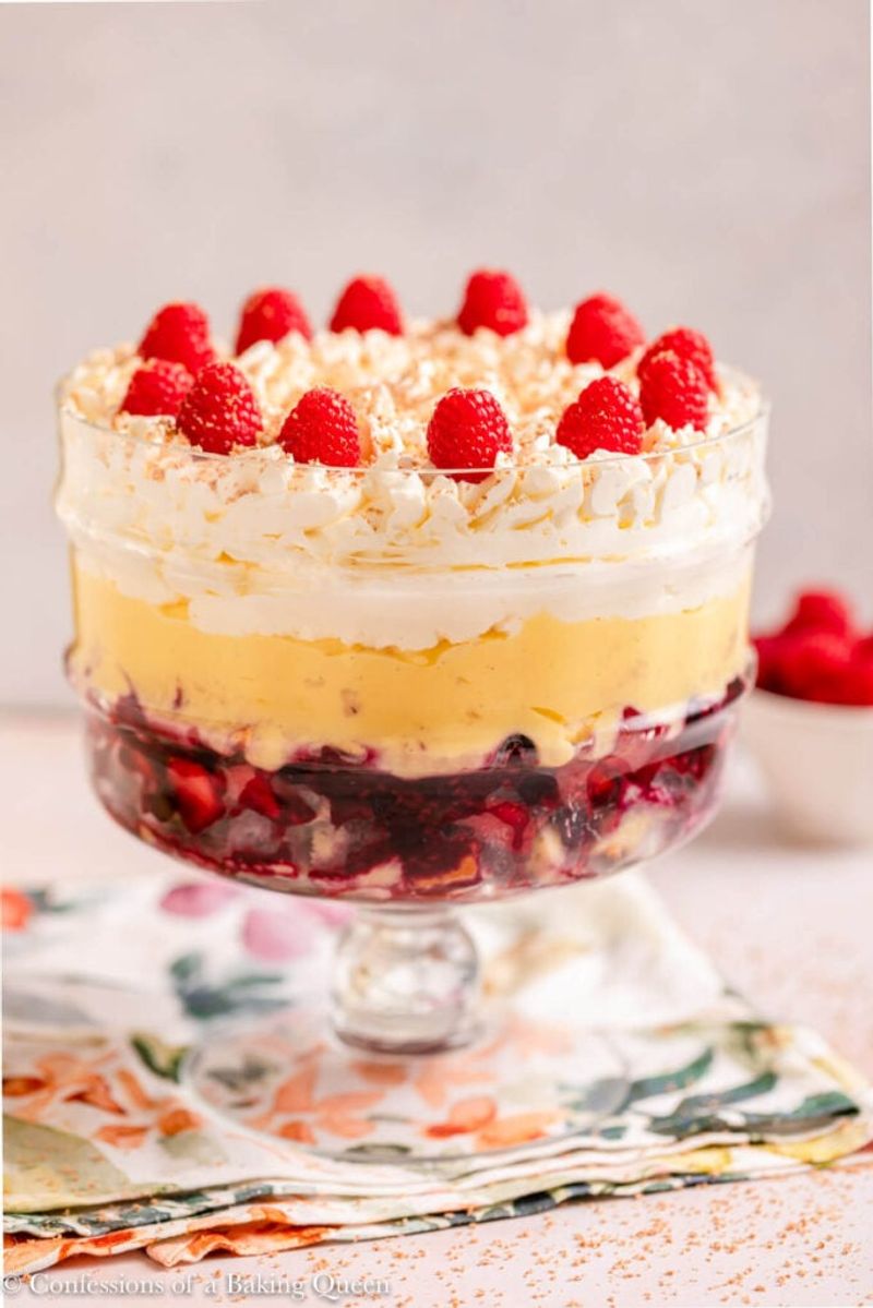 Raspberry Jam and Sponge Trifle
