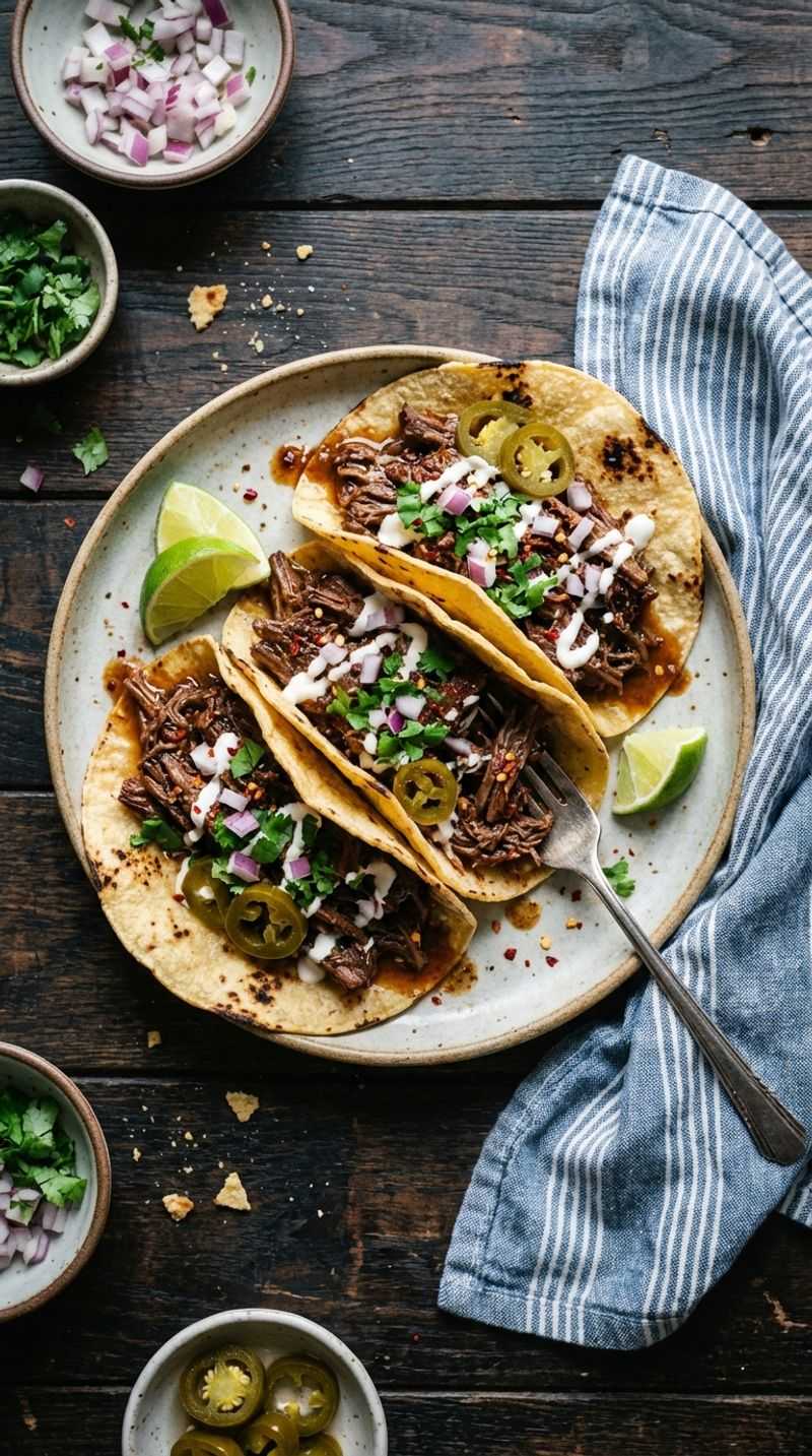 Cocoa and Red Wine Braised Short Rib Tacos