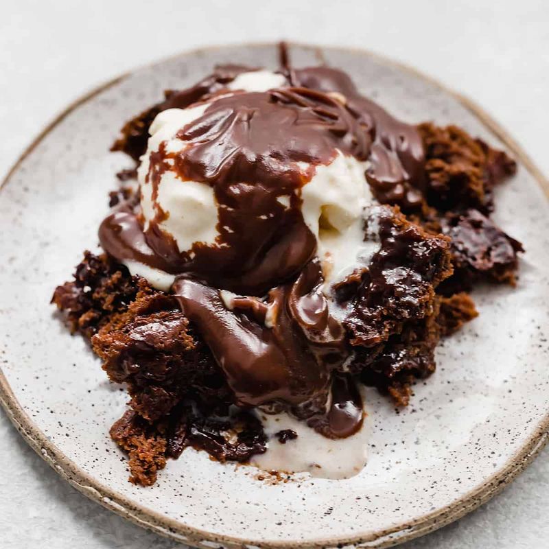 Hot Fudge Avalanche Chocolate Cake