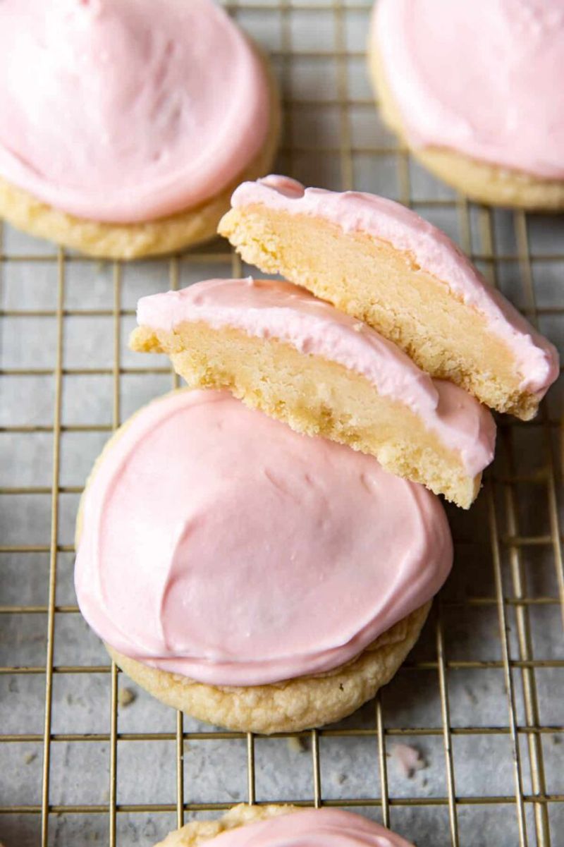Homemade Crumbl Sugar Cookie with Pink Frosting