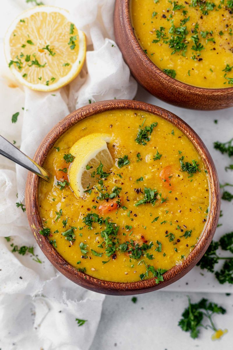 Lentil Soup with Lemon and Turmeric