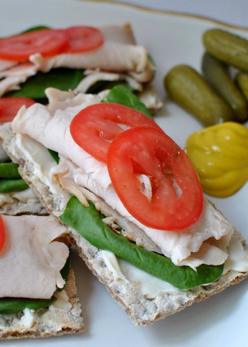 Whole Grain Crackers with Turkey and Cheese